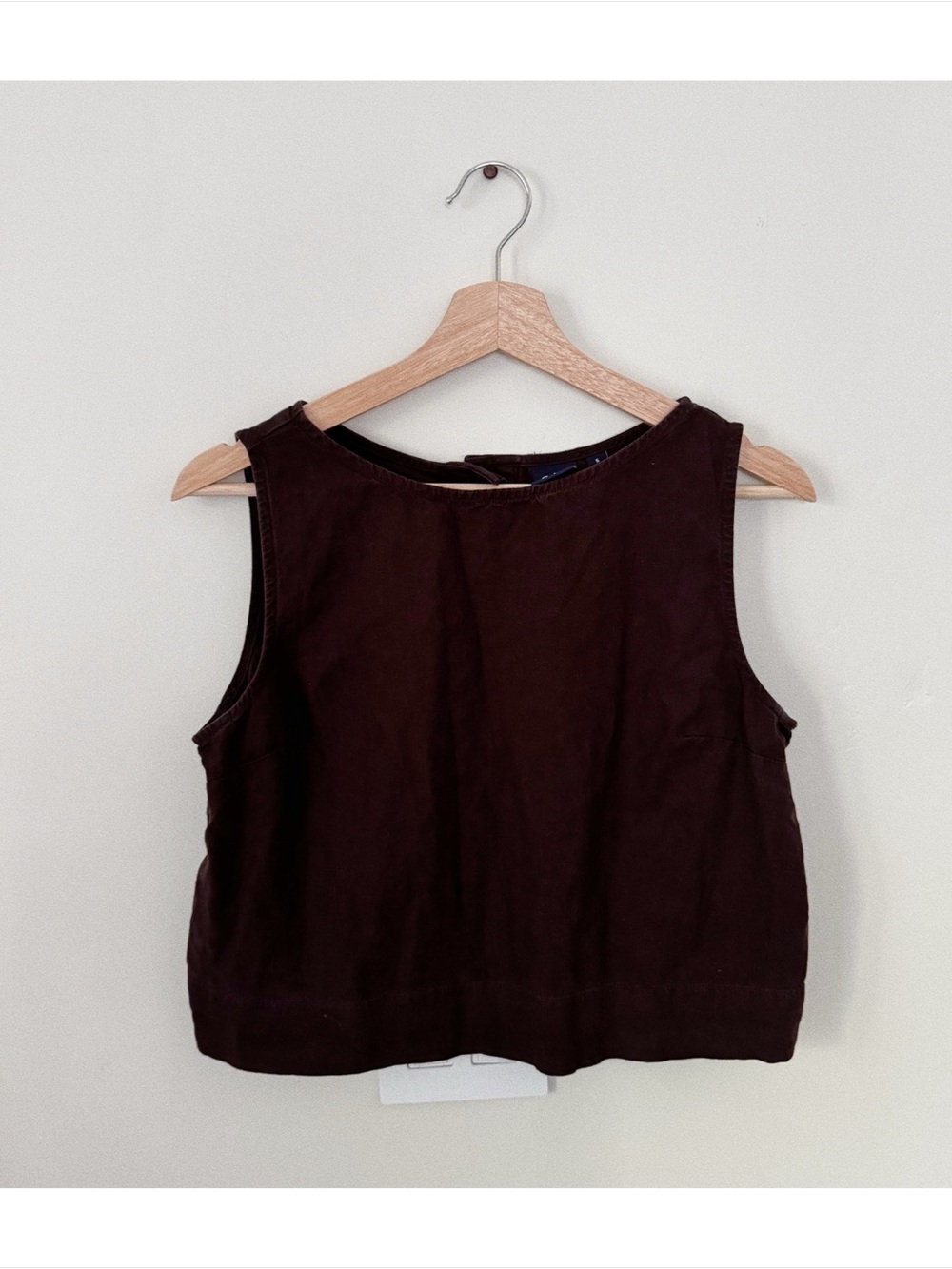 gap linen-blend crop shell tank top